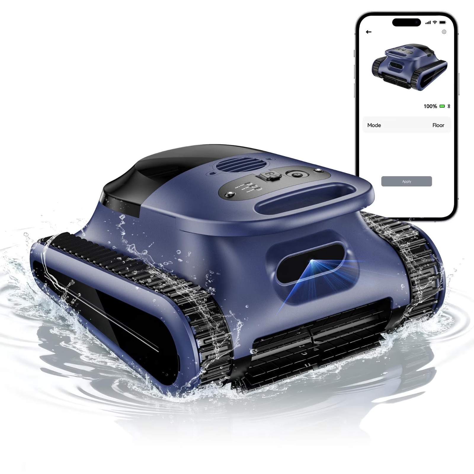 SEAUTO Cordless Pool Vacuum Robot Wall and Waterline Cleaning Up To 2000 sq. ft
