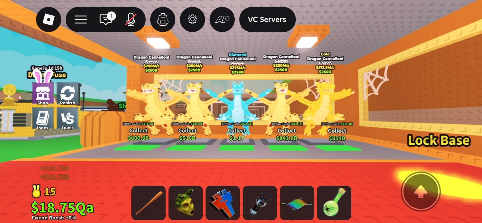 5x Secret Dragon Cannellonis Game Item/Asset — Gold Diamond (MUST ADD BRAINROTS)