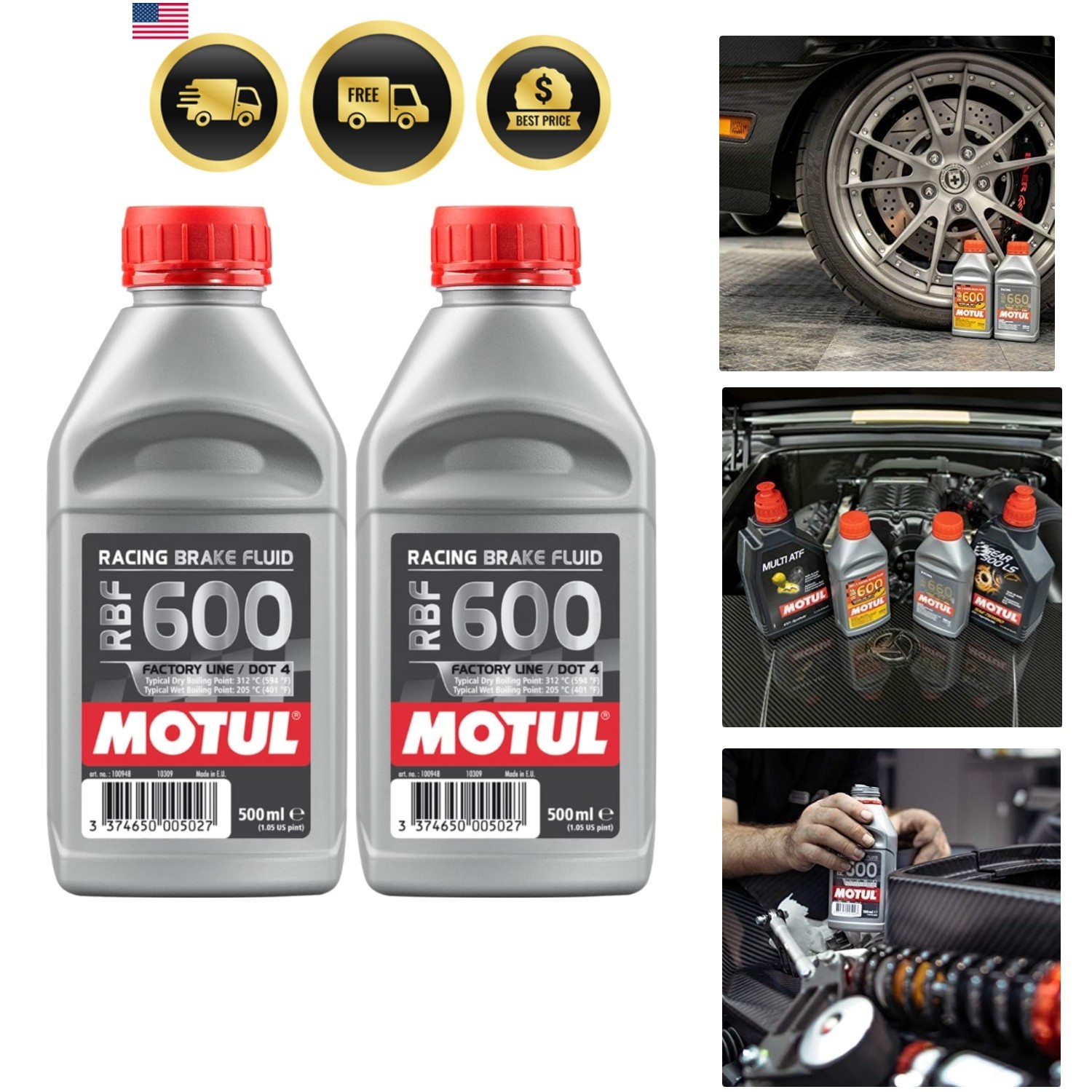 RBF 600 Brake Fluid DOT 4 – Racing & High Performance 100% Synthetic Brake Fl...