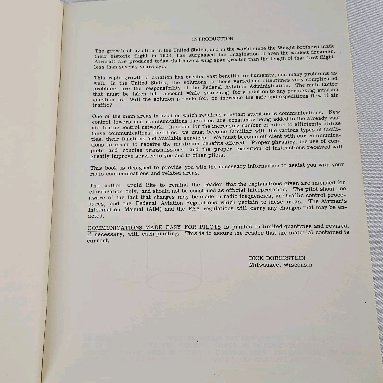 1971 Communications Made Easy For Pilots By Dick Doberstein