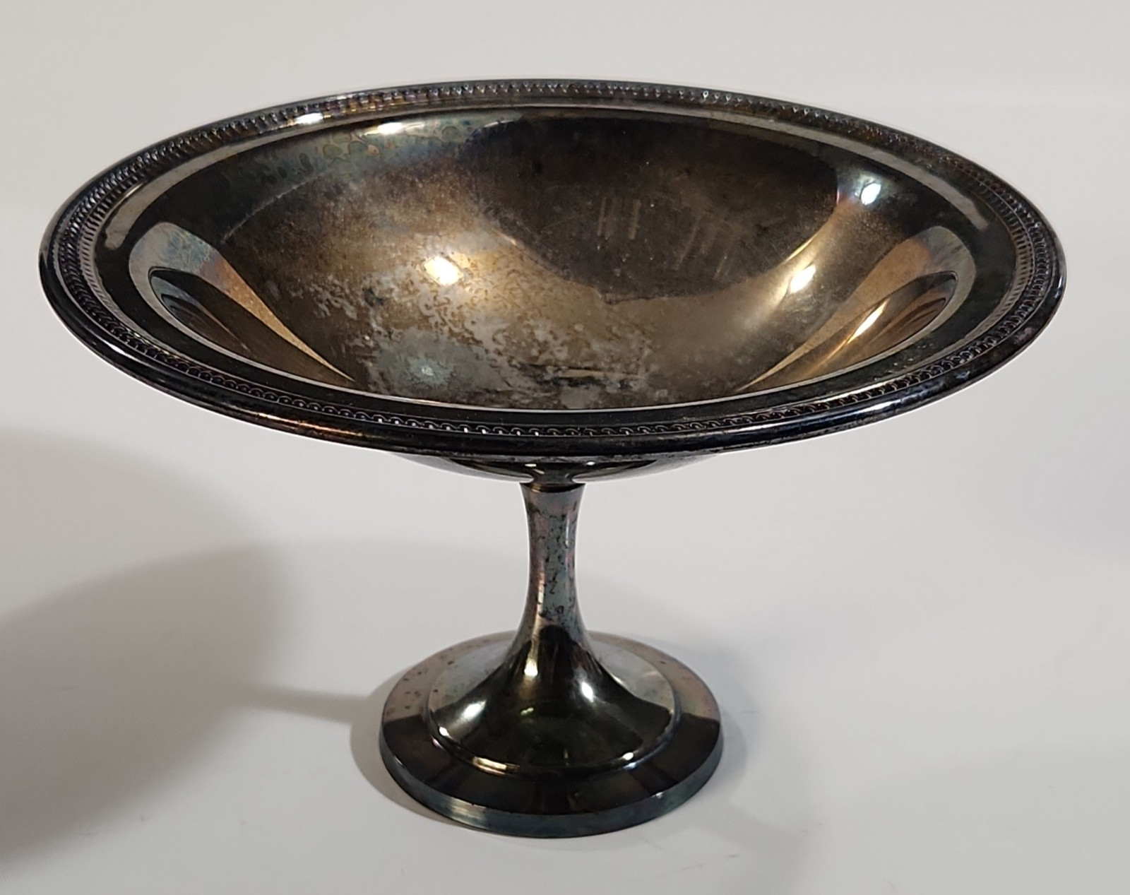 Vintage Oneida Silverplate Pedestal Bowl/Tray Trinkets Jewelry Keys