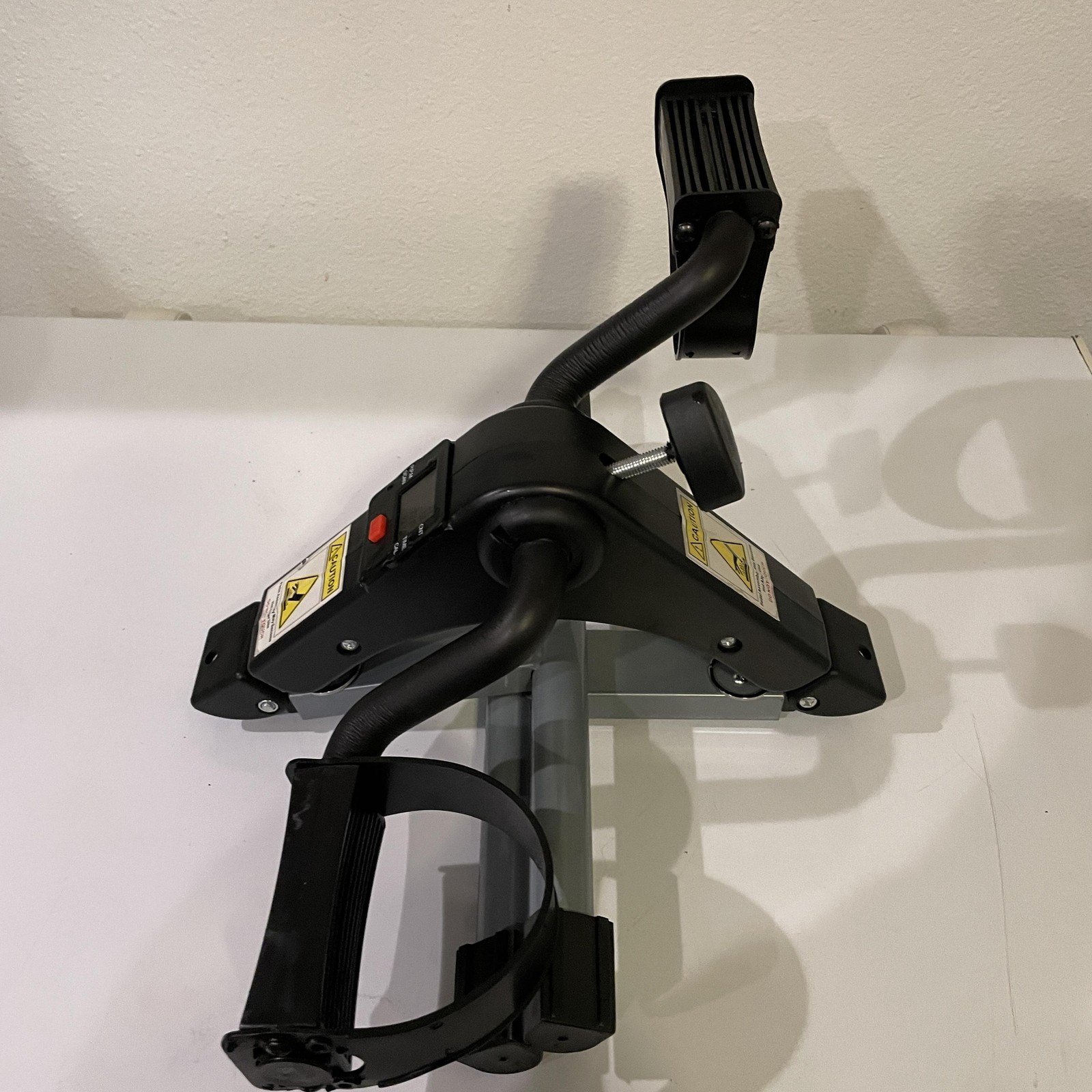 Mini Exercise Bike Pedal Exerciser Under Desk LCD Display Foldable Black Gray