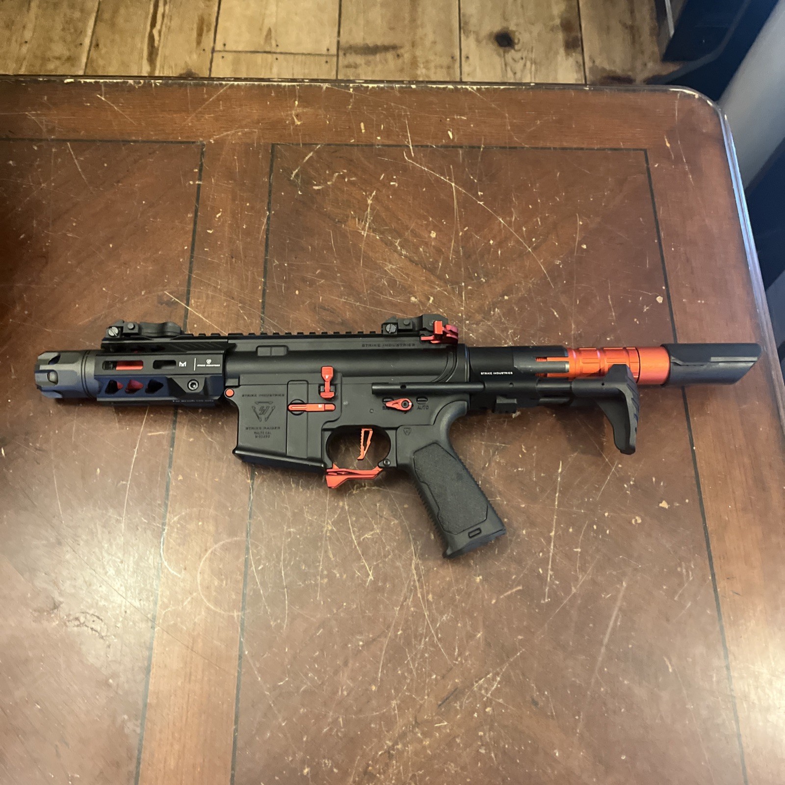 EMG Strike Industries 4" AR Strike Raider GBB Airsoft M4 Rifle - Red - P31