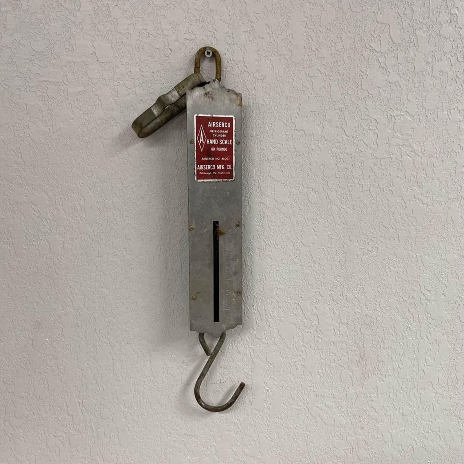 Vintage 80 Lb Hand Hanging Refrigeration Scale Airserco