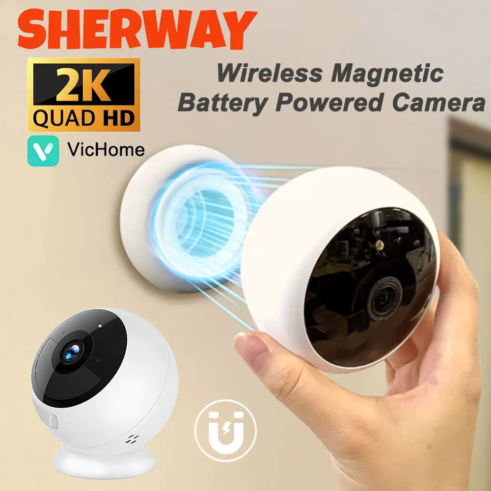 2K 5MP Wifi Home Security Camera Wireless Outdoor Magnetic Battery Power Cameras