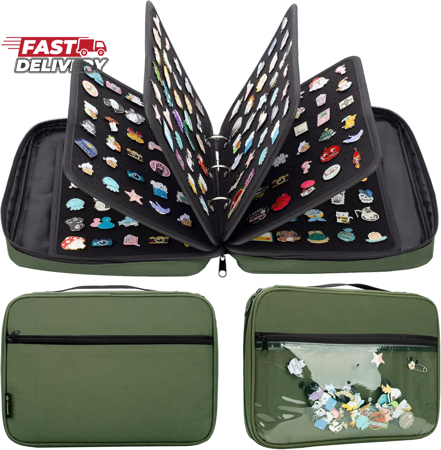 Enamel Pin Display Pages Pin Carrying Case, Pins Collection Storage Organizer Ca
