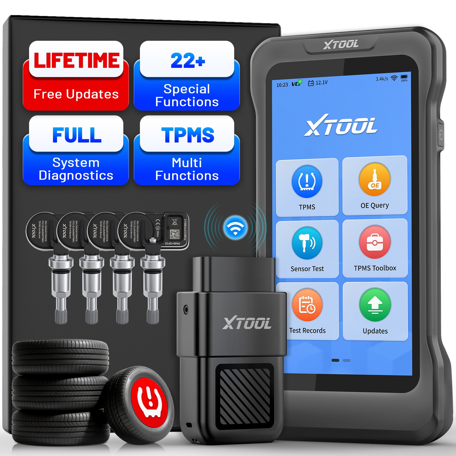 XTOOL TP580 +4PCS TS100 Sensor Programming TPMS Relearn Activate Full Diagnostic