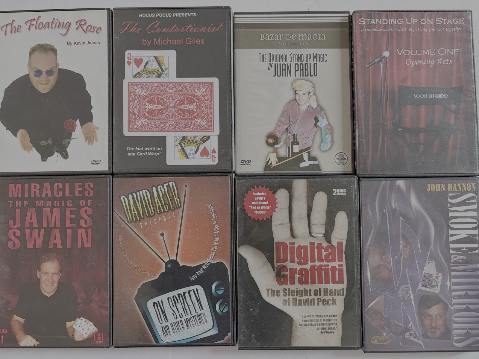 Bulk Lot Of 8 x MAGIC DVDs As Pictured Magician Trick Instructional Tuition M06