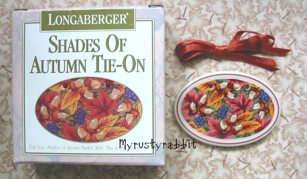 Longaberger 1995 Shades of Autumn Pottery Tie-On - Fall - Made in USA