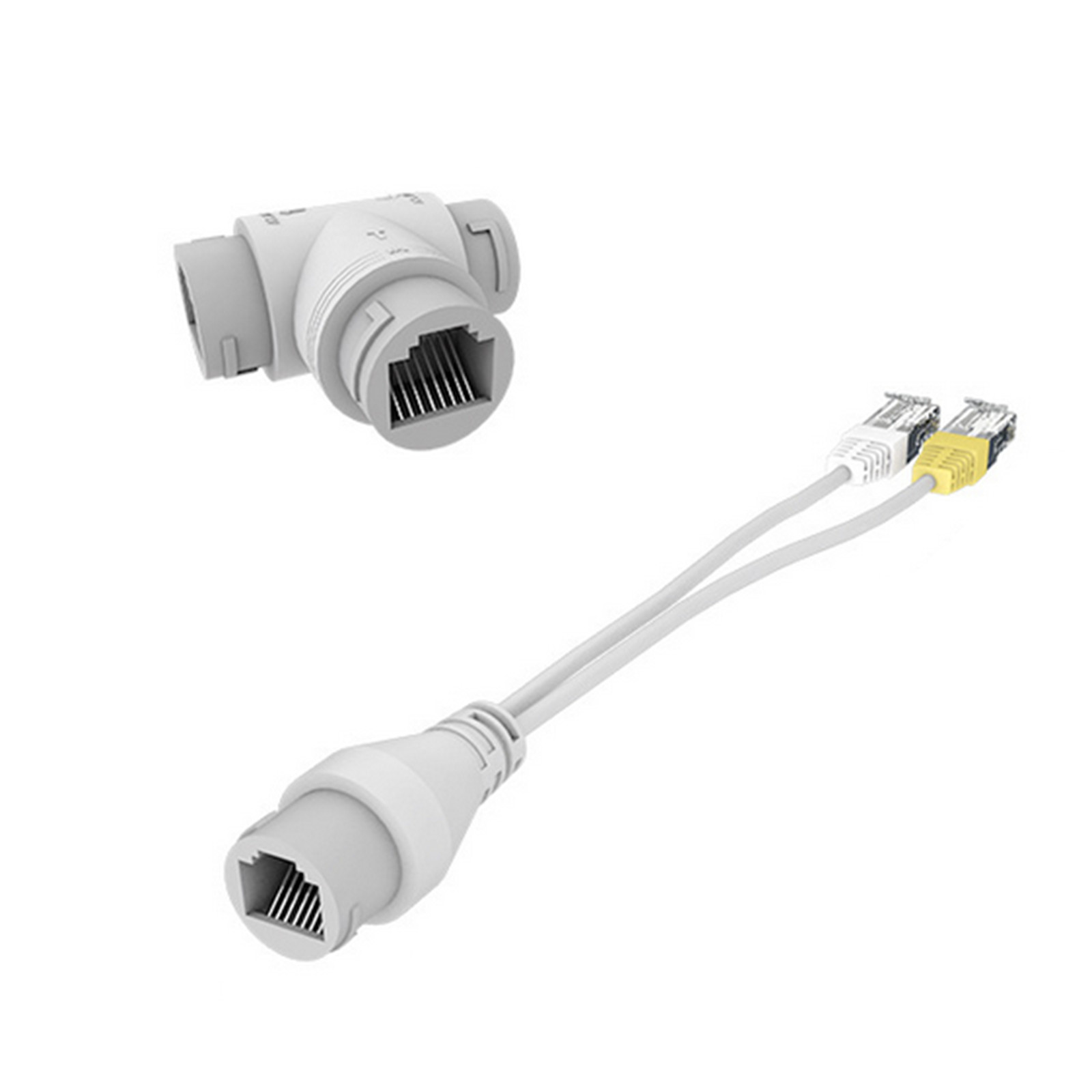 POE Splitter 2-in-1 Network Cabling Three-way RJ45 Connector For Security Camera
