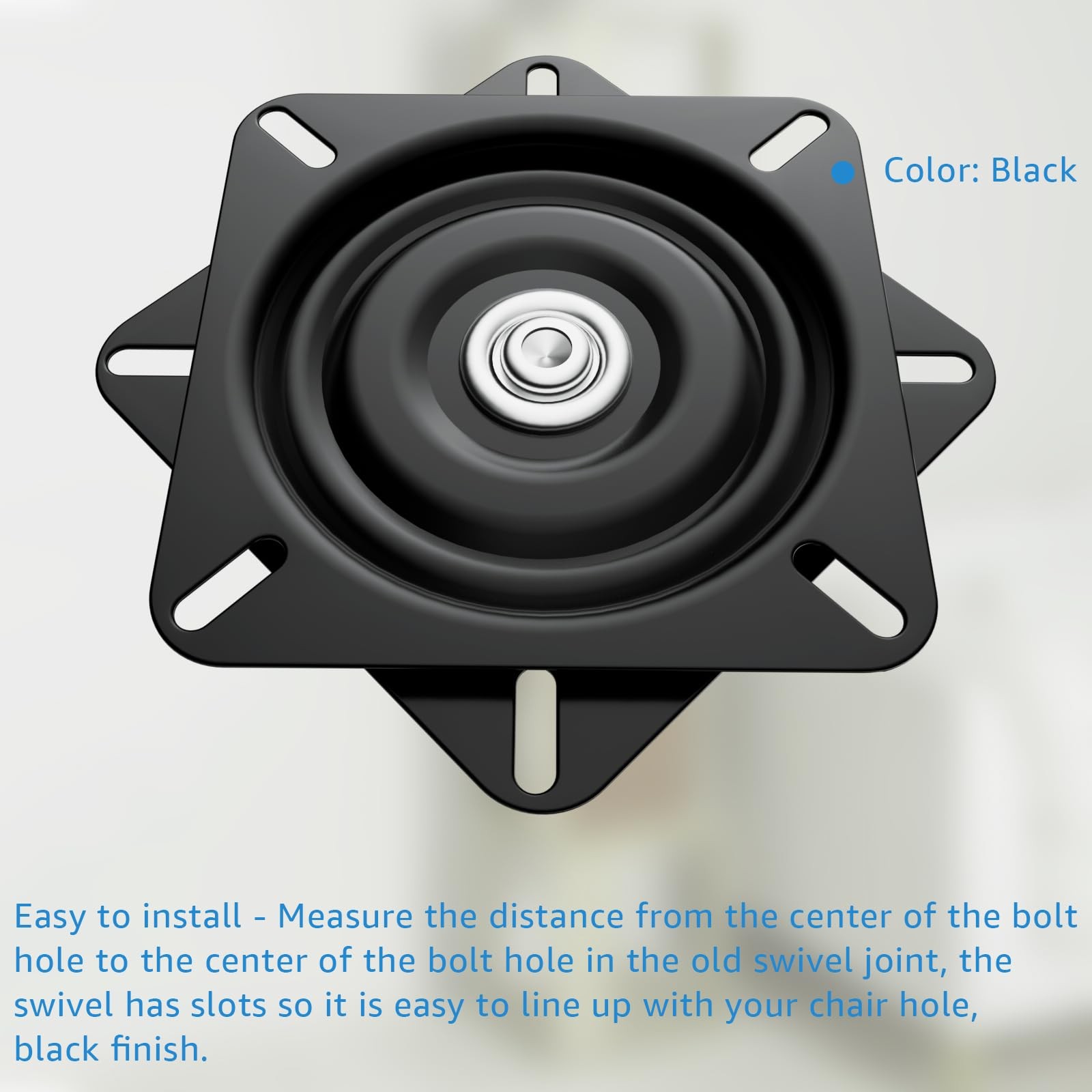 2pieces 7Inch Heavy-Duty Bar Stool Rotating Plate Replacement, 360 ° Square R...