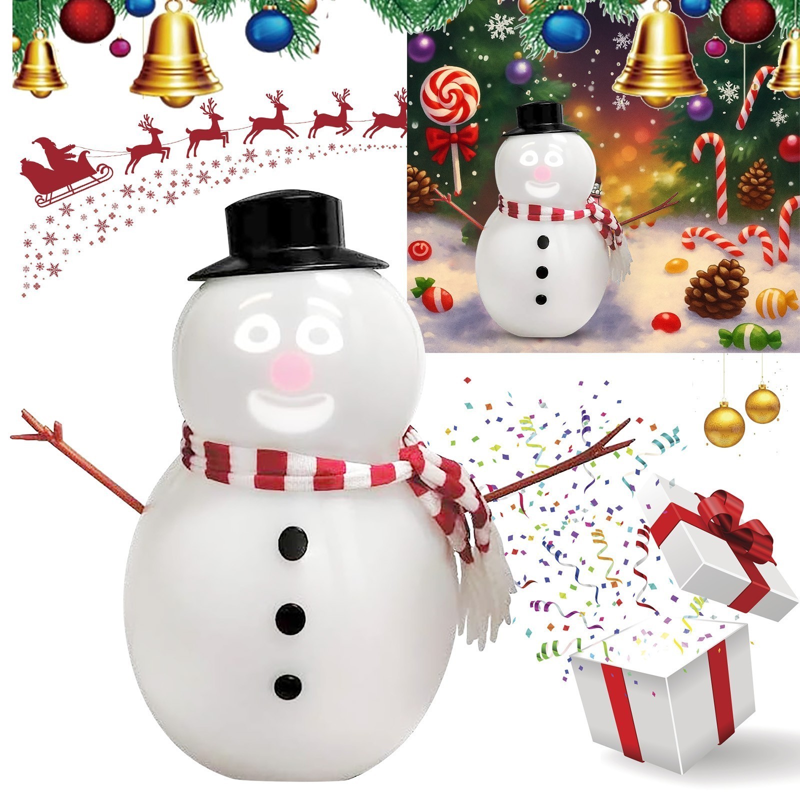 Christmas Decor Animated Talking Snowman Plug'n Play Interactive Singing&Dancing
