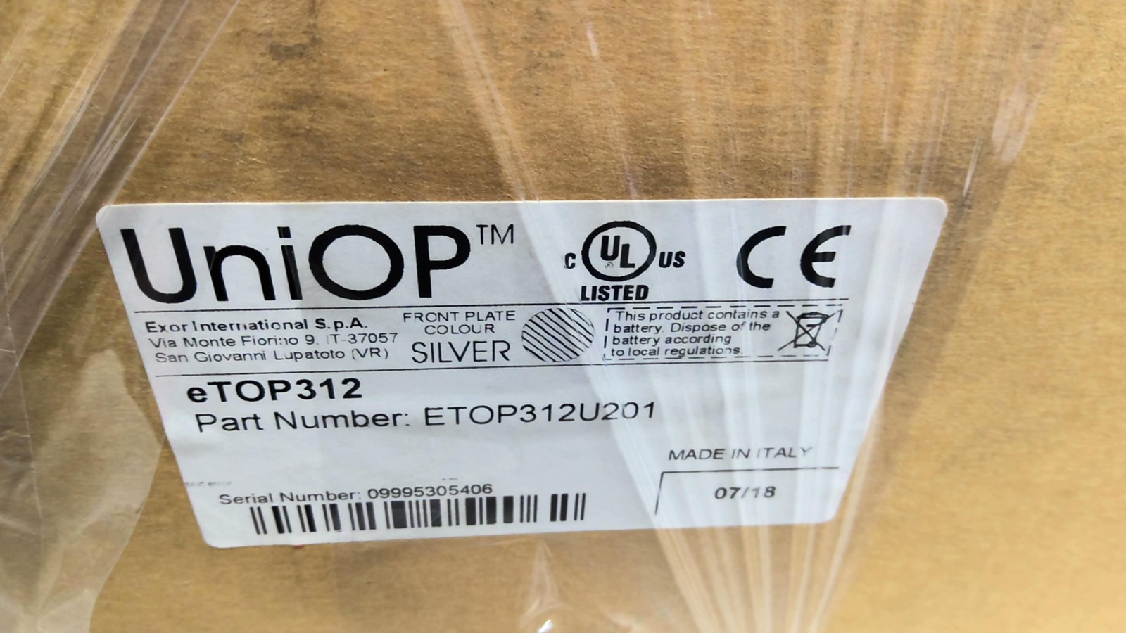 UniOP eTOP312U201 Control Panel 24V 1.05A