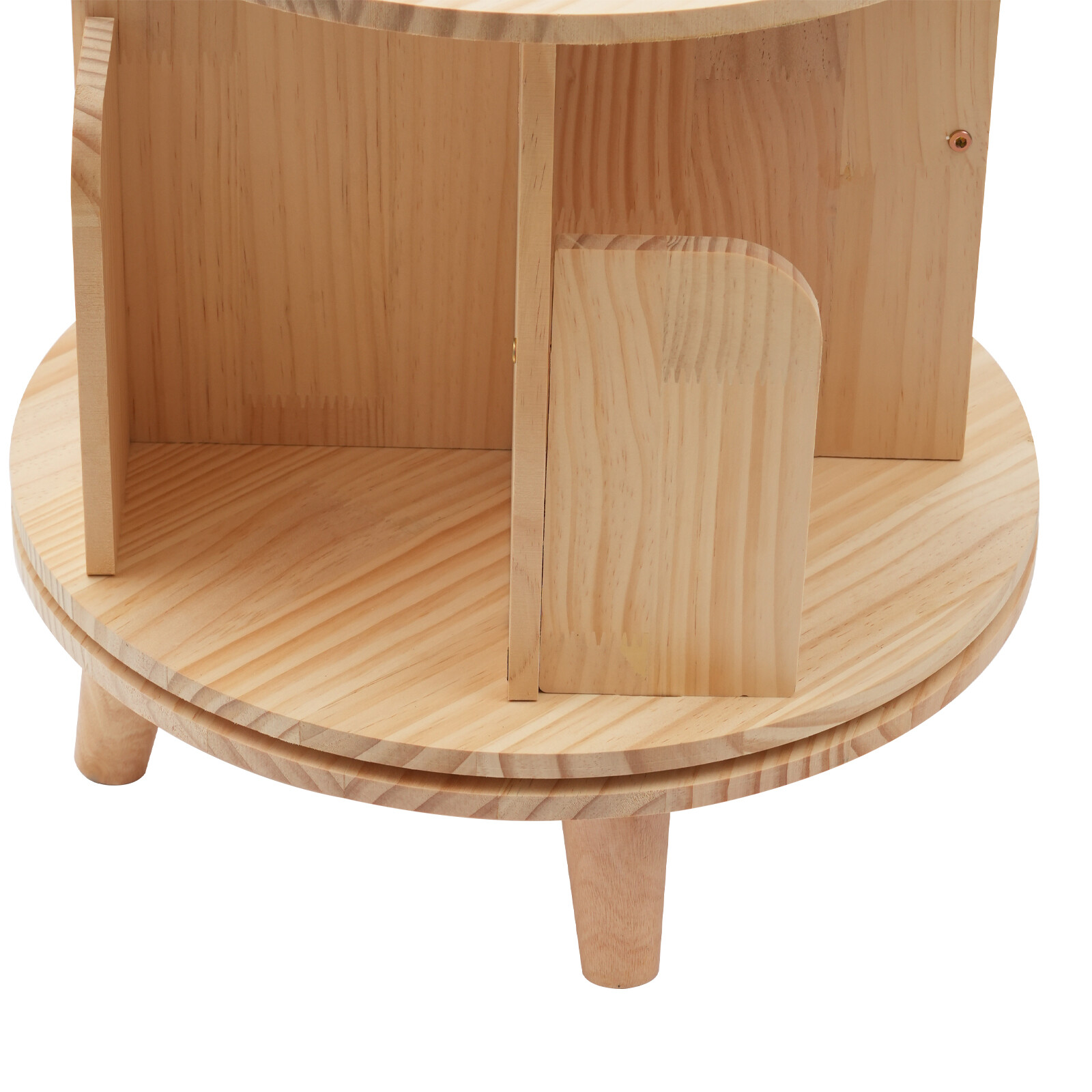 5-Layer Rotating Bookshelf Wood Bookcase Storage Shelf Freestanding Display Rack
