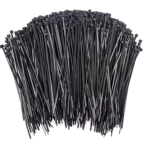 1000 Pcs 6 Inch Self-Locking Nylon Cable Ties Heavy Duty Black