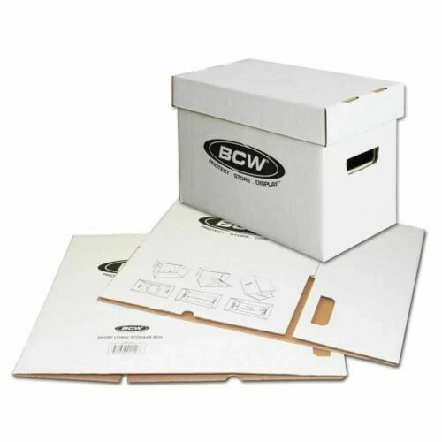 BCW Short Comic Book Storage Box - 5 pack Stackable, Durable 200 lb. Strength