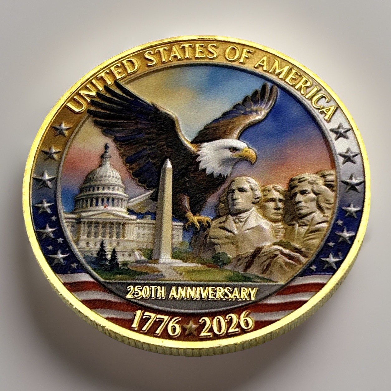 250th Anniversary USA Commemorative Coin Medal 1776-2026 Bald Eagle Coin