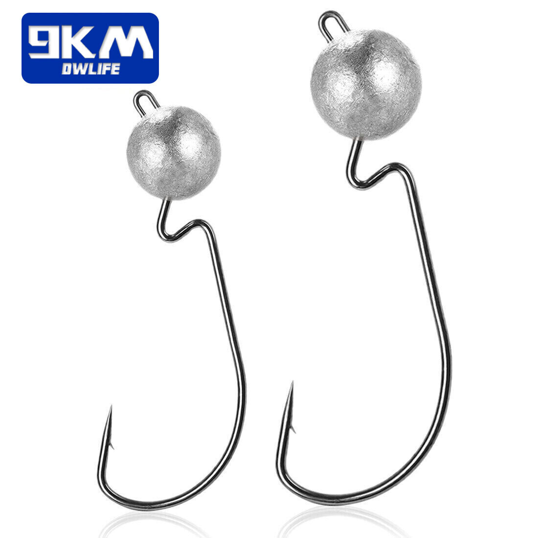20pcs Jig Head Hook EWG Wide Gap Offset Worm Hooks Soft Lure Plastic Hook Sea