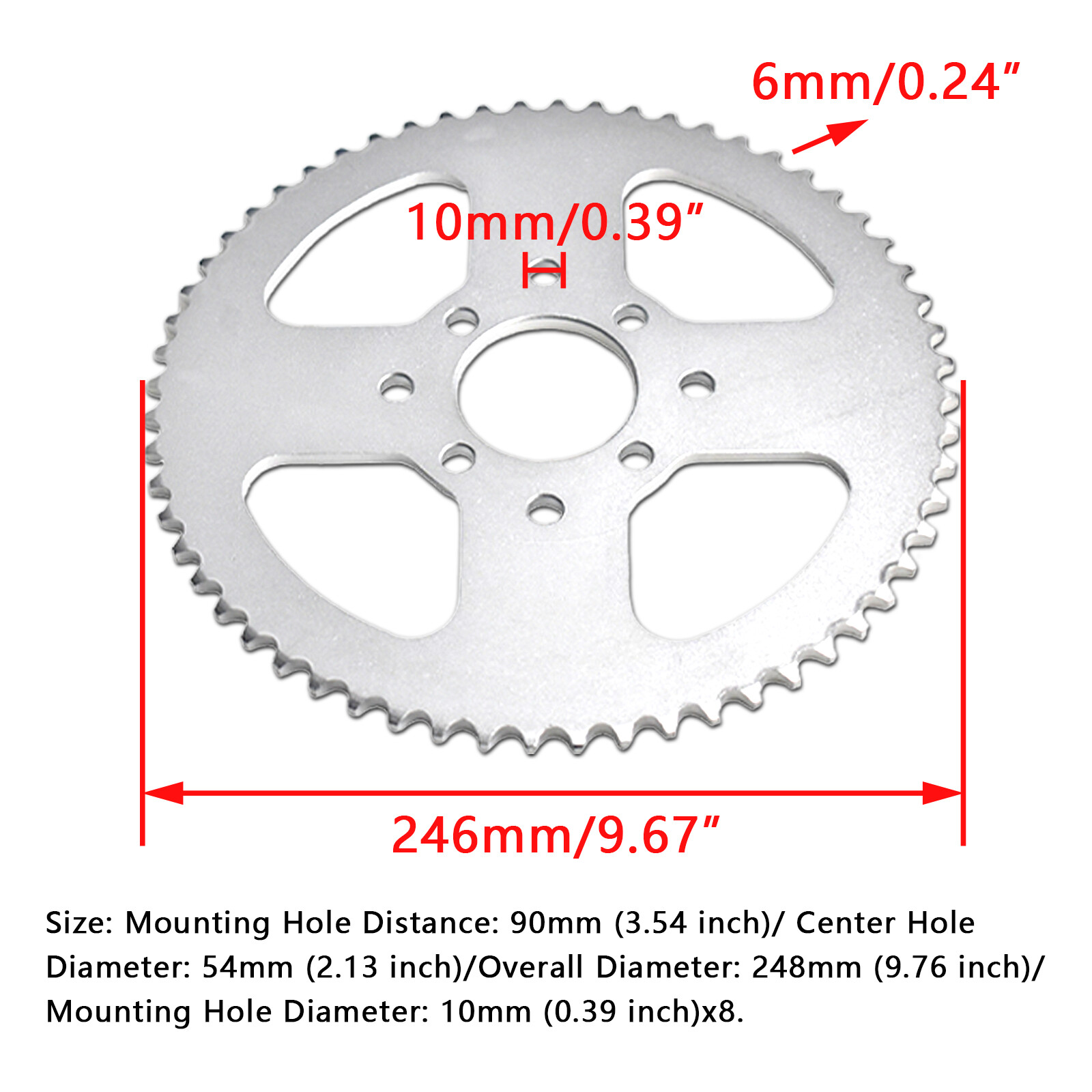 60 Tooth Sprocket for #40/41/420 Chain 2" Bore Go-Karts & Mini Bikes Drift Trike