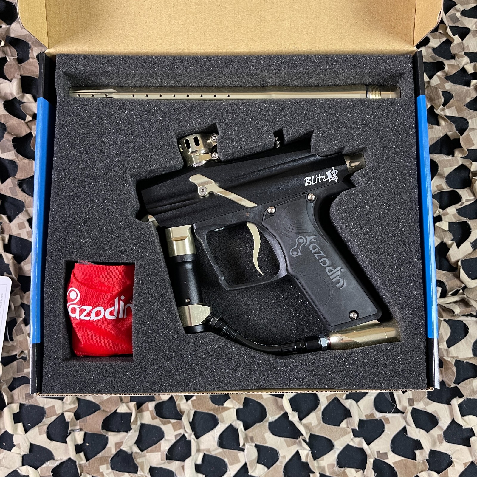 NEW Azodin Blitz 4 Paintball Gun - Dust Black/Polished Gold