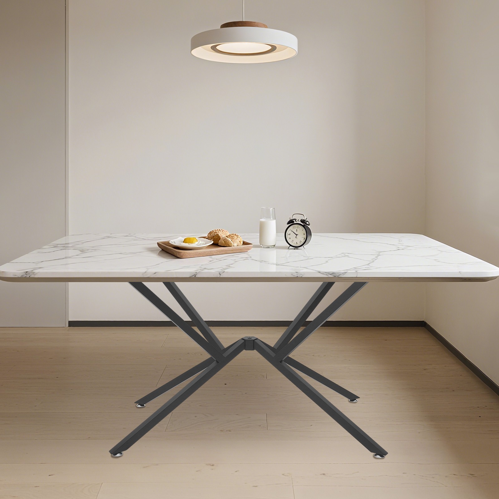 Floorstanding Metal Table Legs, Table Crossed-leg, Modern Table Legs Black