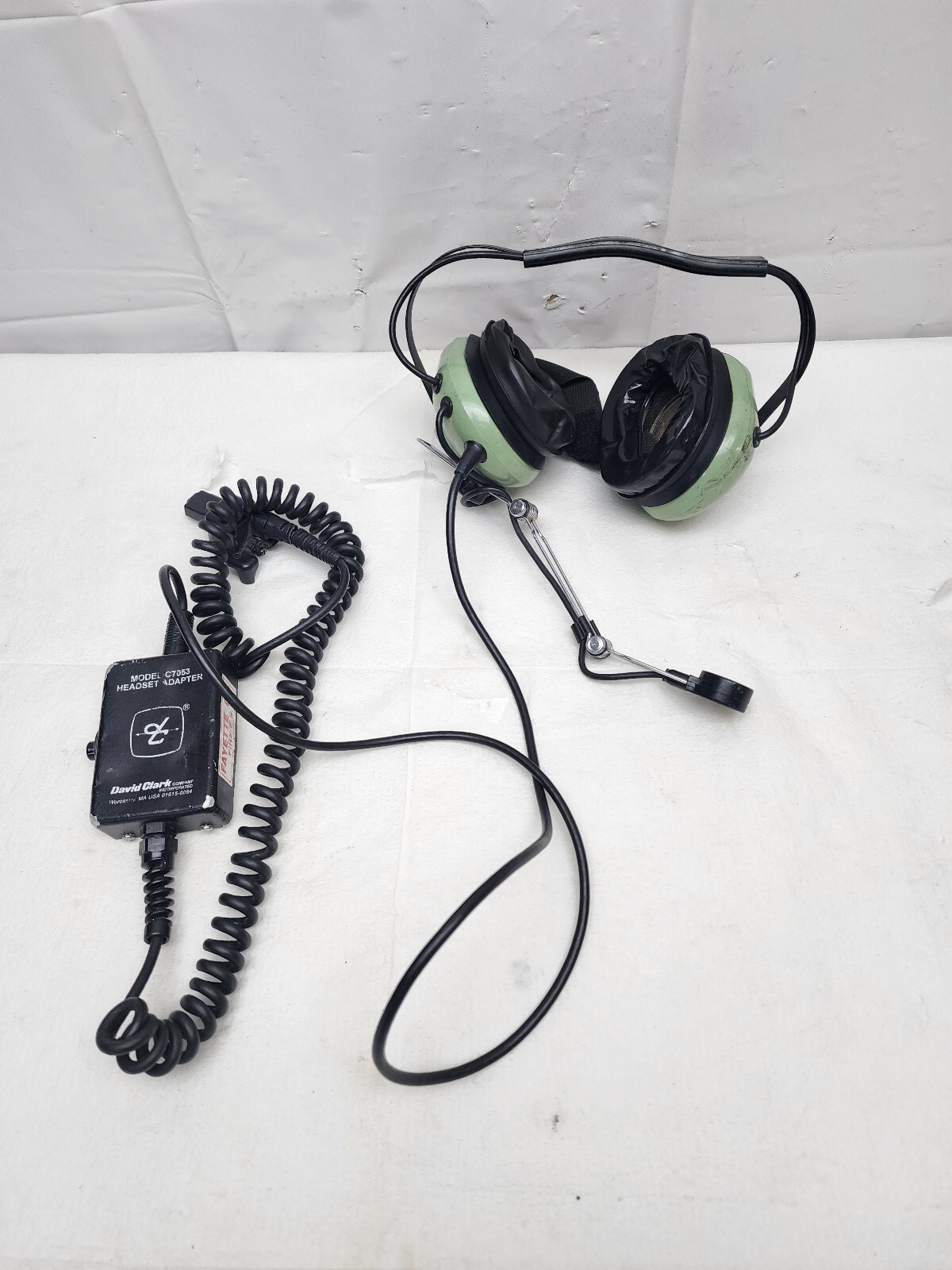 DAVID CLARK Model H7040 Behind-the-Head Head Set, w/  Radio Adapter