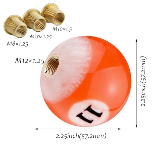 Resin Gear Knob Billiard Number 11 Shift Knobs Lever Stick Shifter Orange1