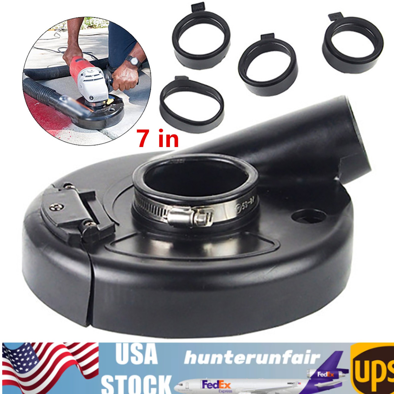 7 inch Vacuum Dust Shroud Grinding Cover for Angle Hand Grind Grinder Polisher