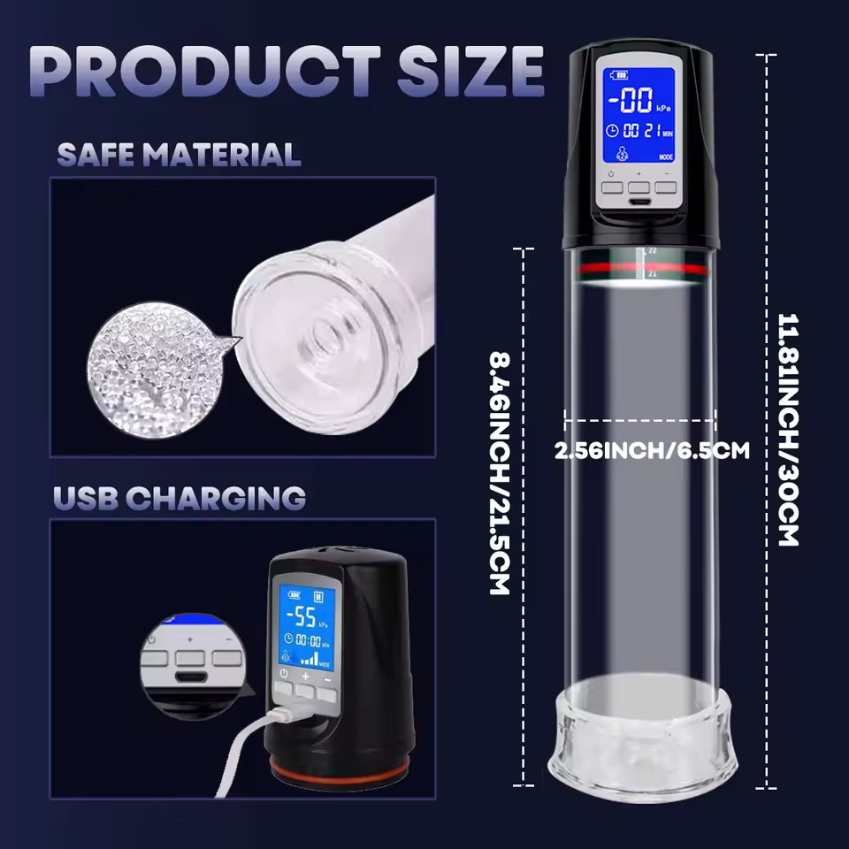 Penis Pump for Male ED Enhancement Erectile Enlargement Penis Enlarger BG Vacuum