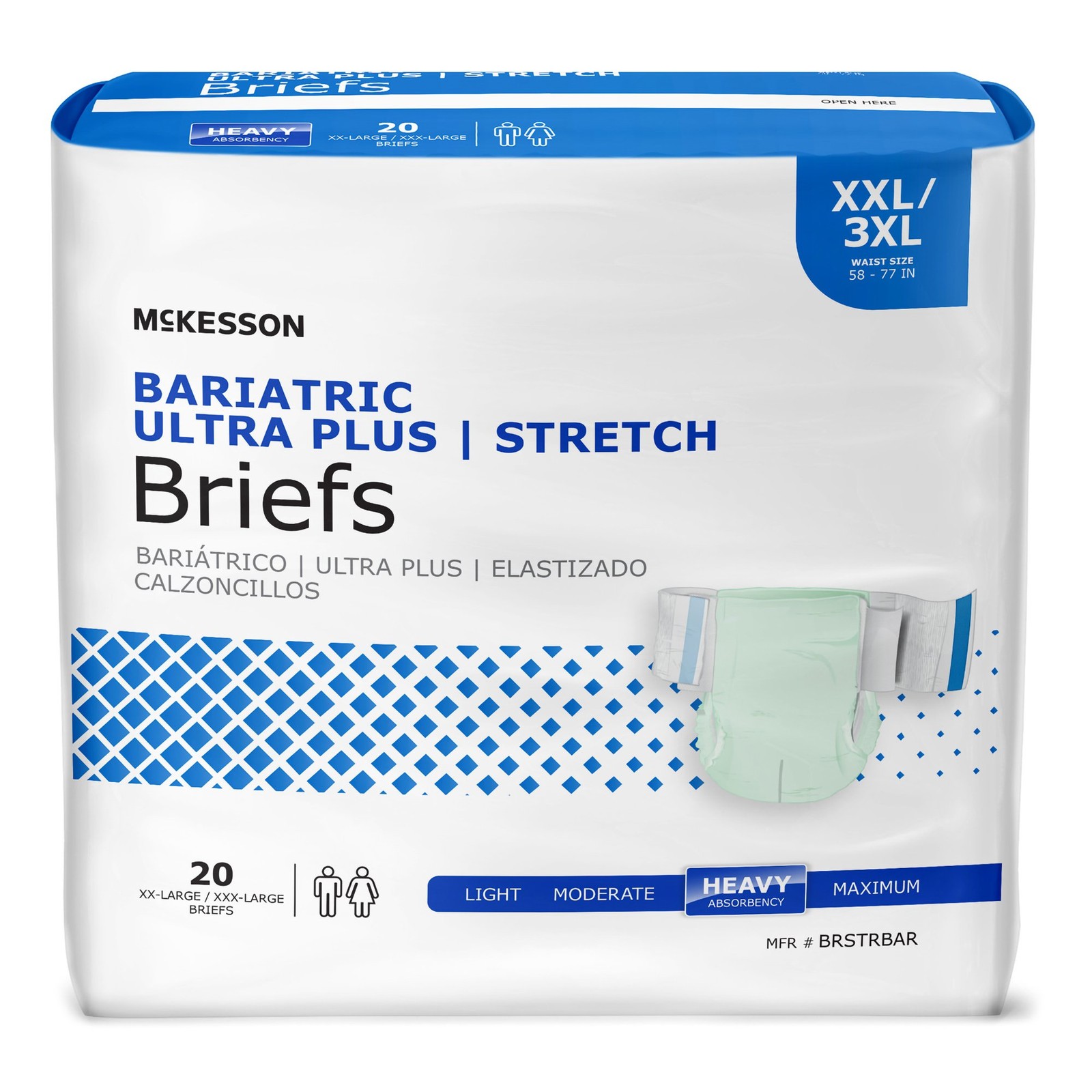McKesson Incontinence Brief Stretch BRSTRBAR 74 80 Ct