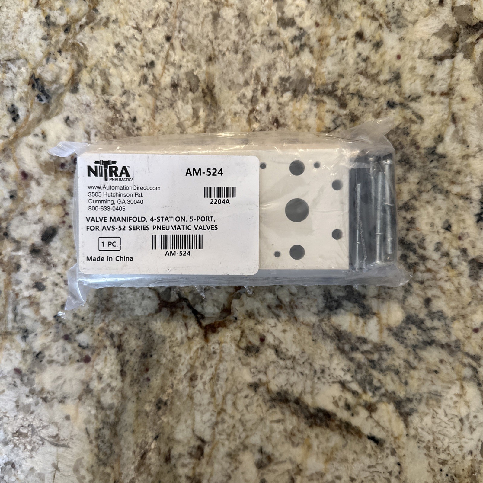 Nitra AM-524 Valve Manifold,4 Station,5 Port For AVS-52 Series Pneumatic Valves