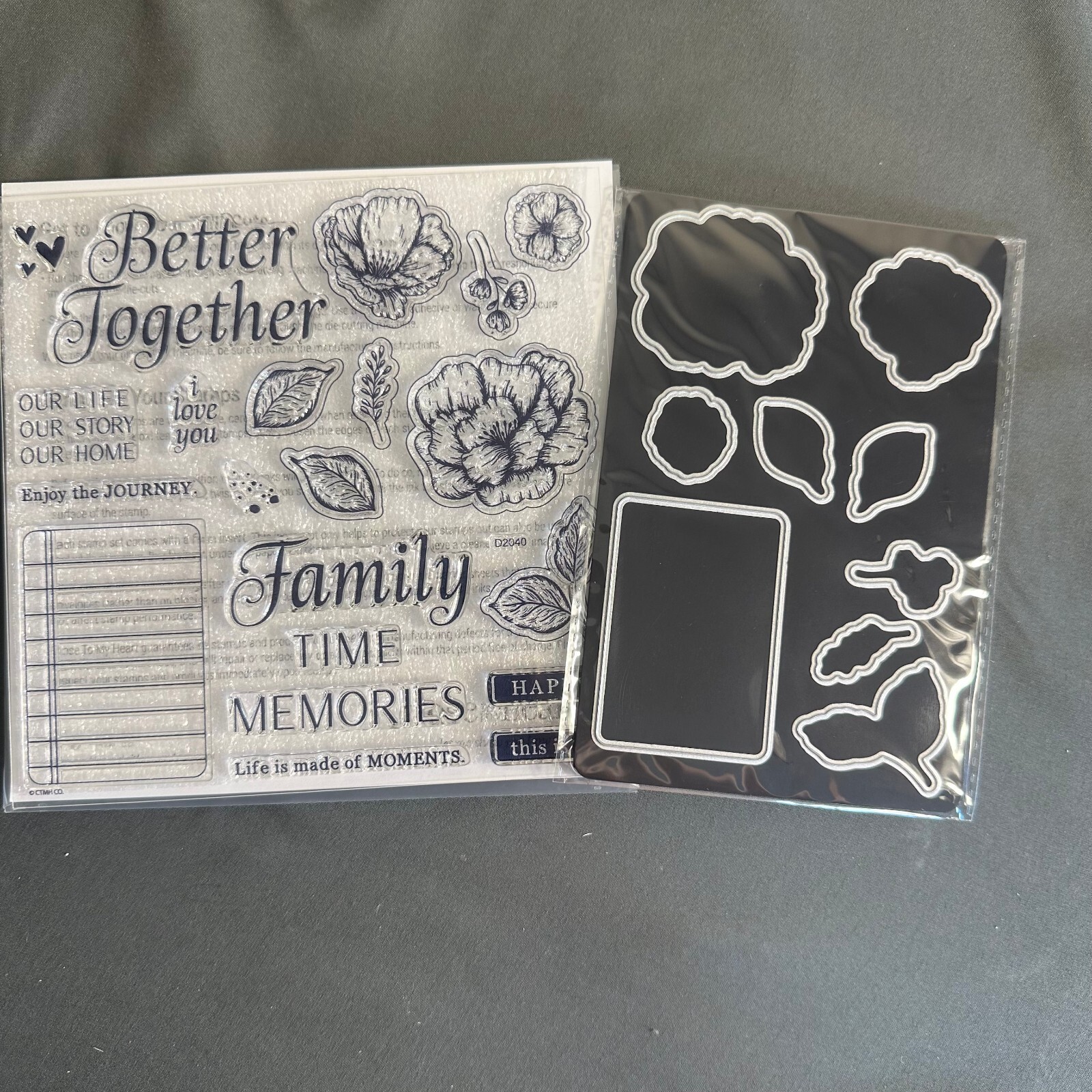 Close To My Heart Z3990 Love Story- Scrapbooking Acrylic Stamp and Thin Cut Set