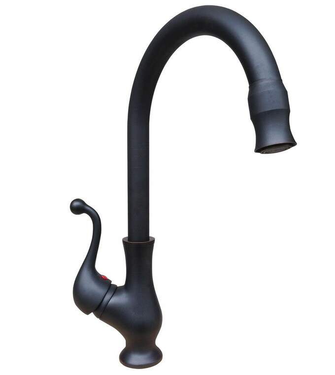 Black Brass Swivel Spout Kitchen Sink Faucet Bathroom Basin Cold Hot Taps 2nf333