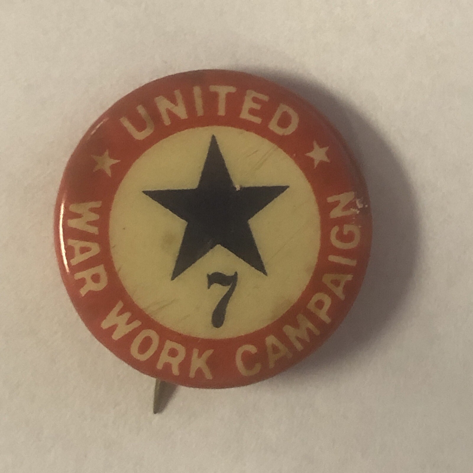 United War Work Campaign home front  7/8” pinback button pin