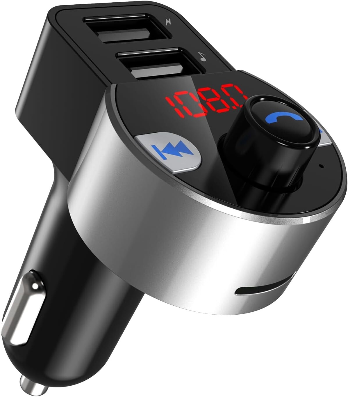Transmisor Bluetooth USB Para Carro Auto Cargador Receptor Con FM Radio Pantalla