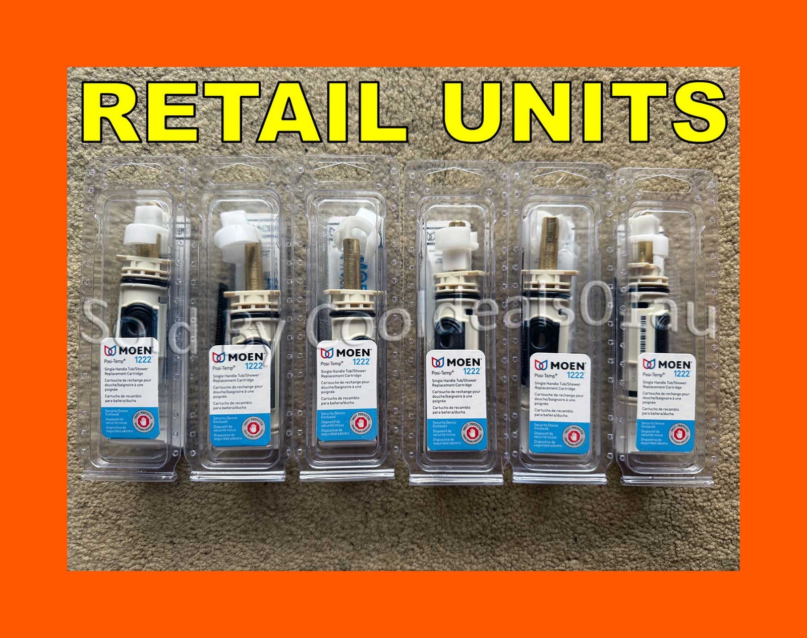 NEW 6 GENUINE RETAIL MOEN 1222 Posi-Temp Shower/Tub 1222B 6 Cartridges LOT OEM