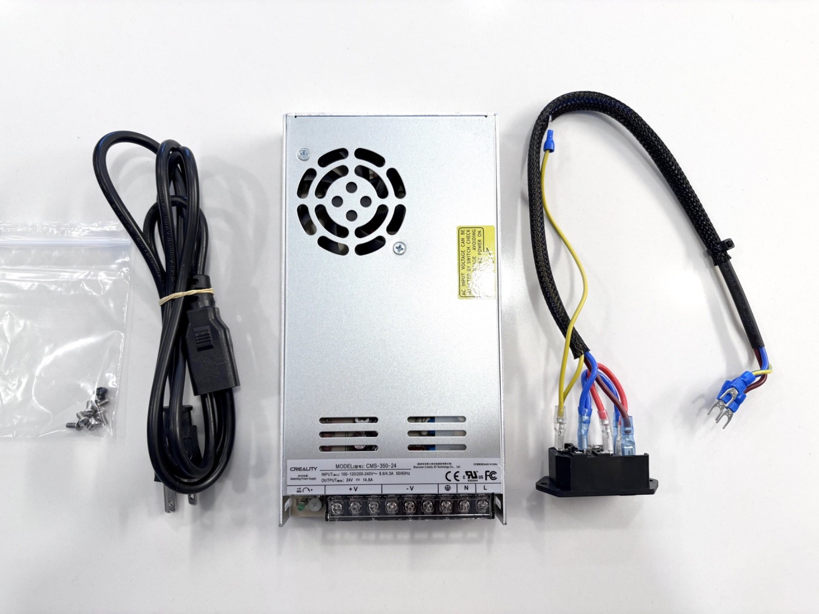 Ender 3 Max Neo Power Supply Power Switch Power Cord 3D Printer PSU Parts Set