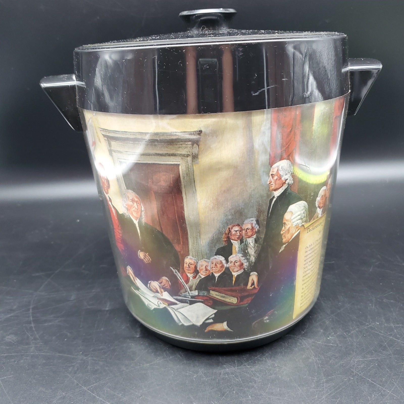 Vintage Thermo Serv Ice Bucket Declaration of Independence USA West Bend