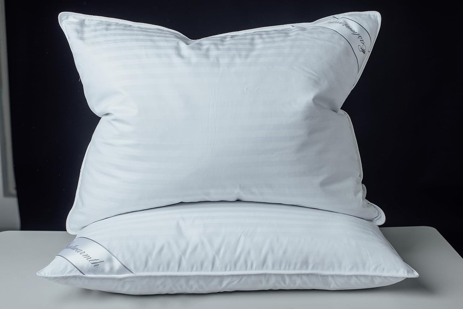 Goose Down Feather Soft Pillows One Pillow 100% Cotton Supportive Bed Pillow Str