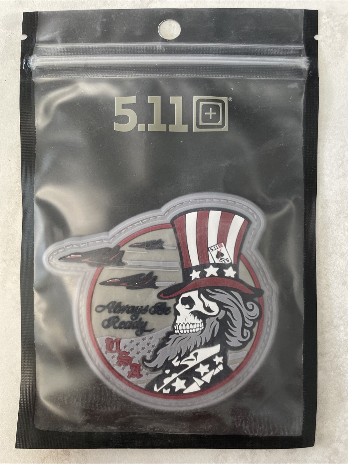 NEW 5.11 TACTICAL UNCLE FREEDOM PATCH U.S.A. SKELETON UNCLE SAM HOOK BACK