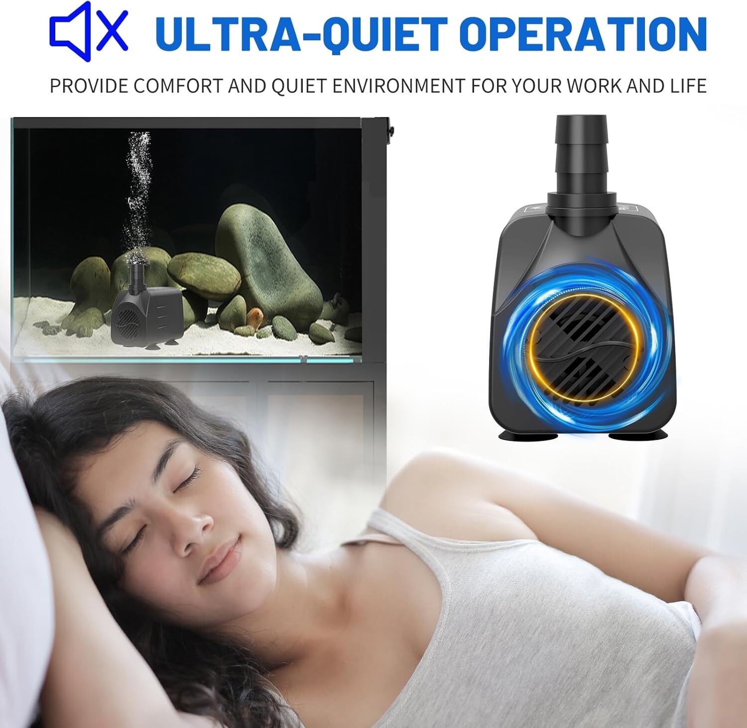 Ultra Quiet 400GPH Pond Pump with Temperature Control - Reliable & Efficient