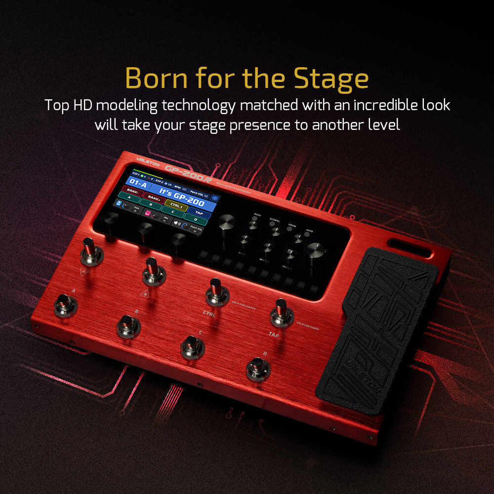 Valeton GP-200 Guitar Bass Amp IR Cabinet FX Loop Expression Effects Processor