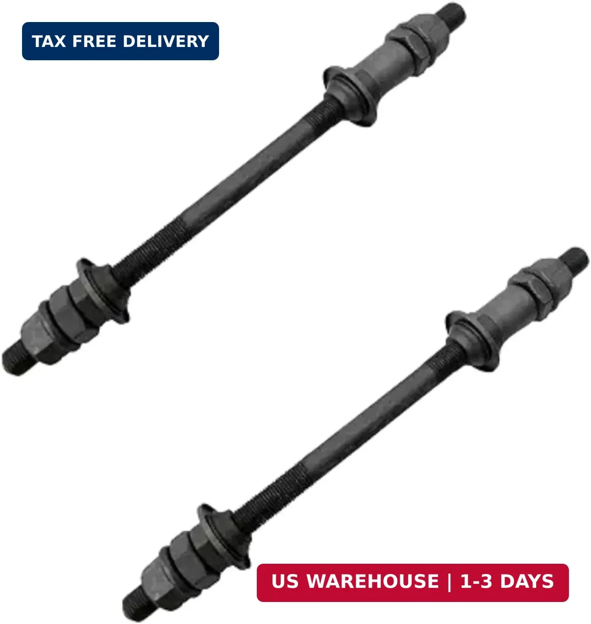 2pc Black Bike Axle 190MM for Bicycle Multiple Speed Rear Hub Axle 3/8 Inch,26 T