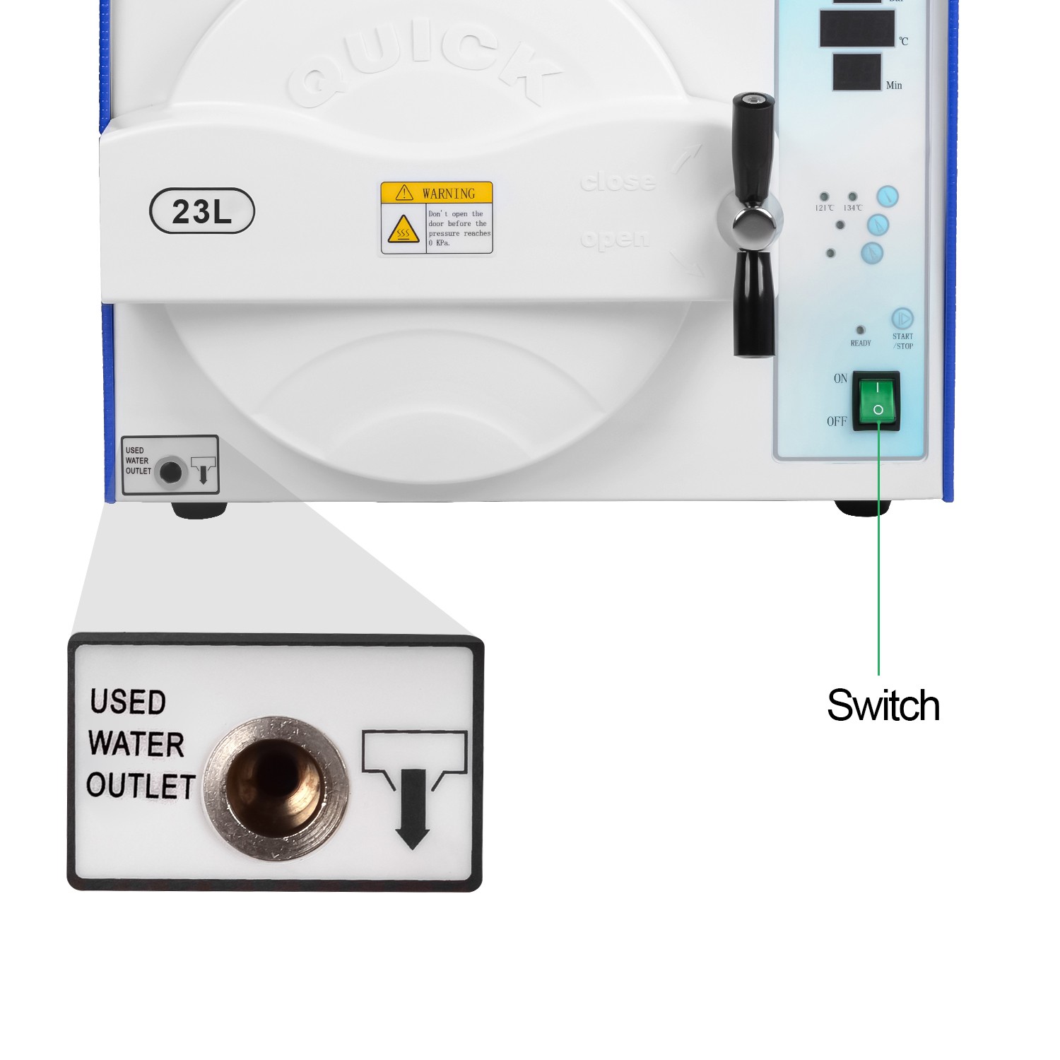 23L Class N Fully Automatic Dental Autoclave Steam Sterilizer with 3 Trays