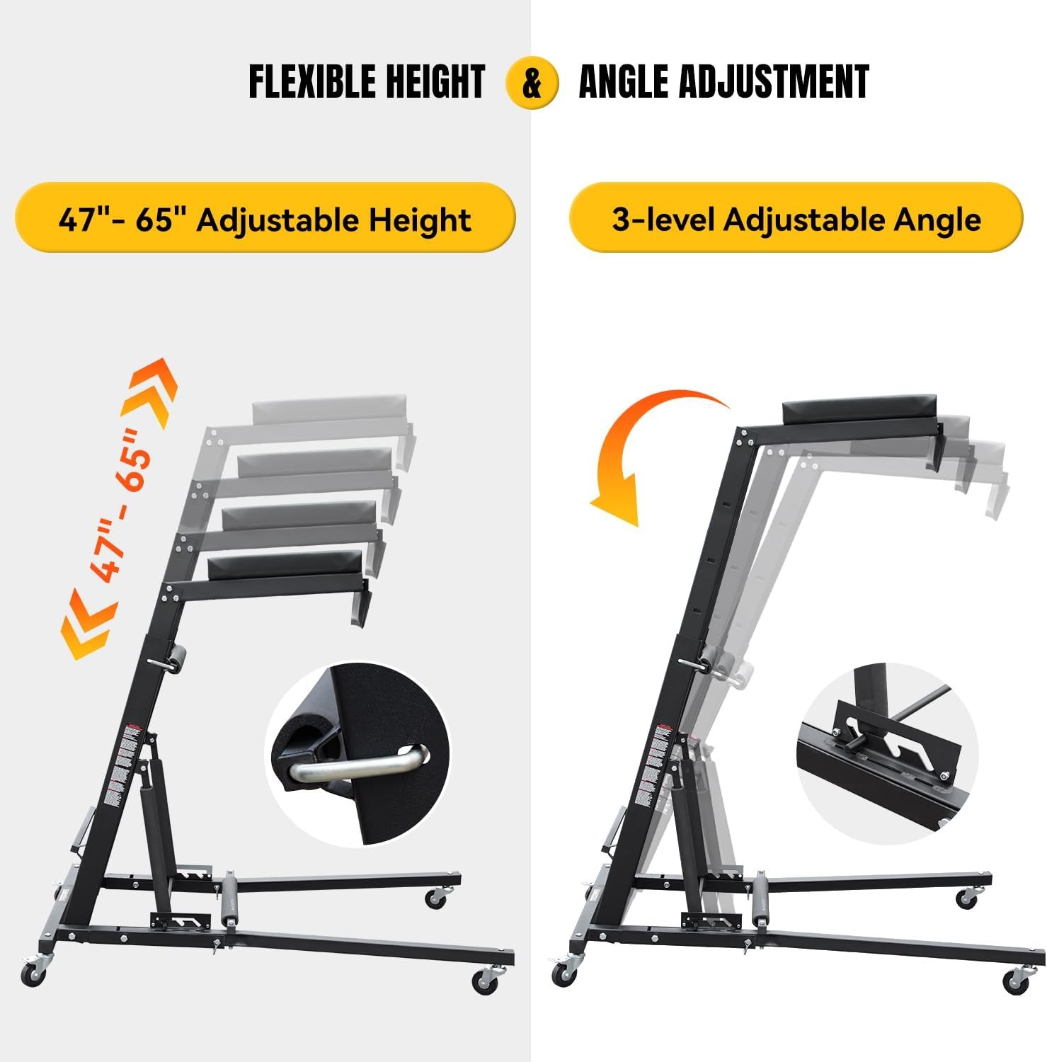 Adjustable Topside Creeper 47''-65'' Automotive Engine Creeper 440 LBS Capacity