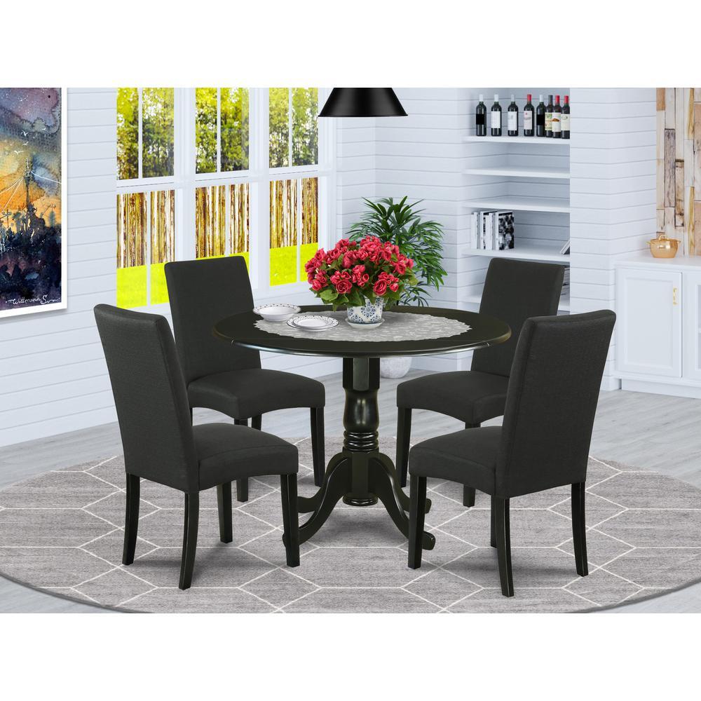 Dining Room Set Black, DLDR5-BLK-24