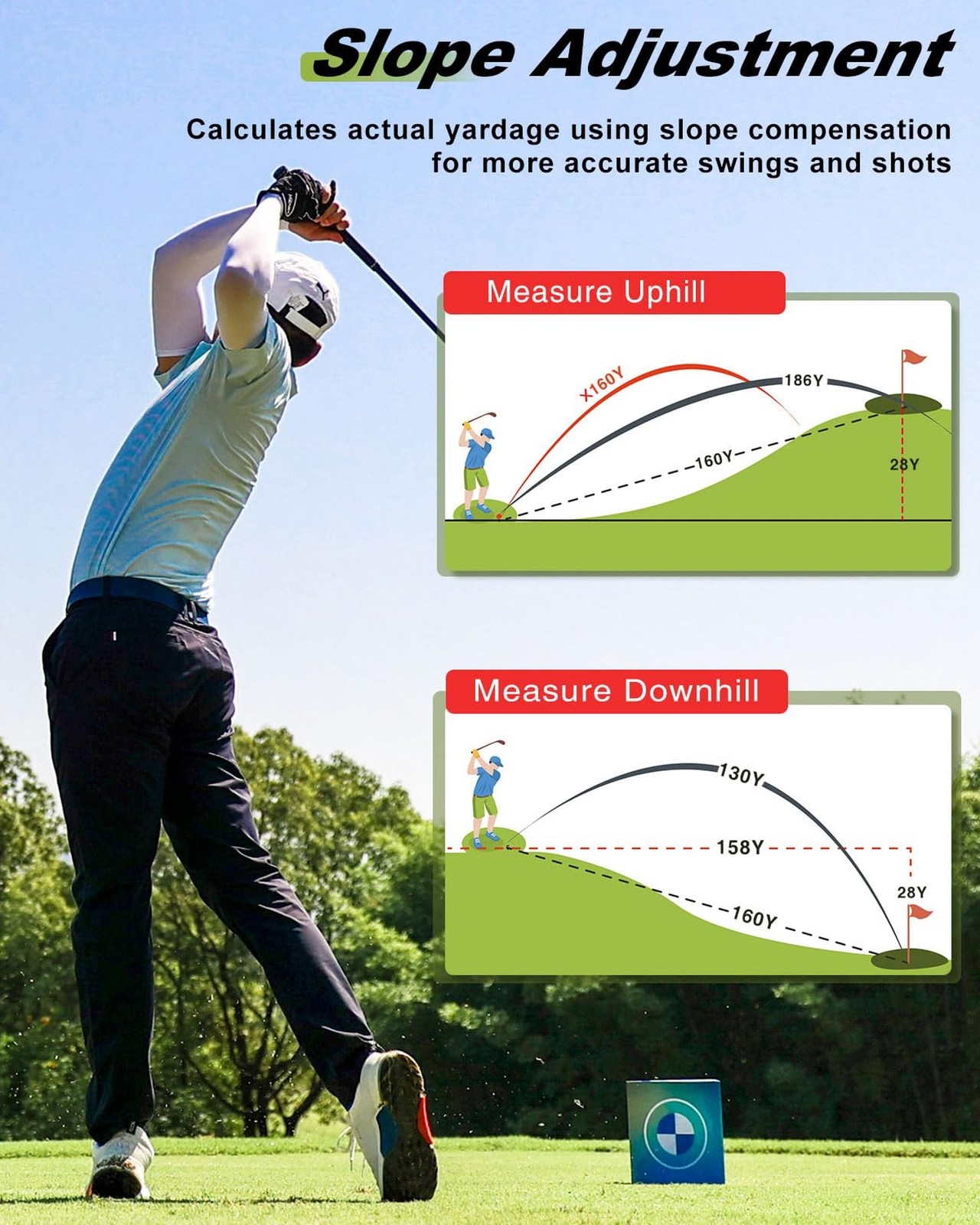 1200 Yards Range Finder Golf, 5X Magnification Golf Rangefinder with Slope, L...