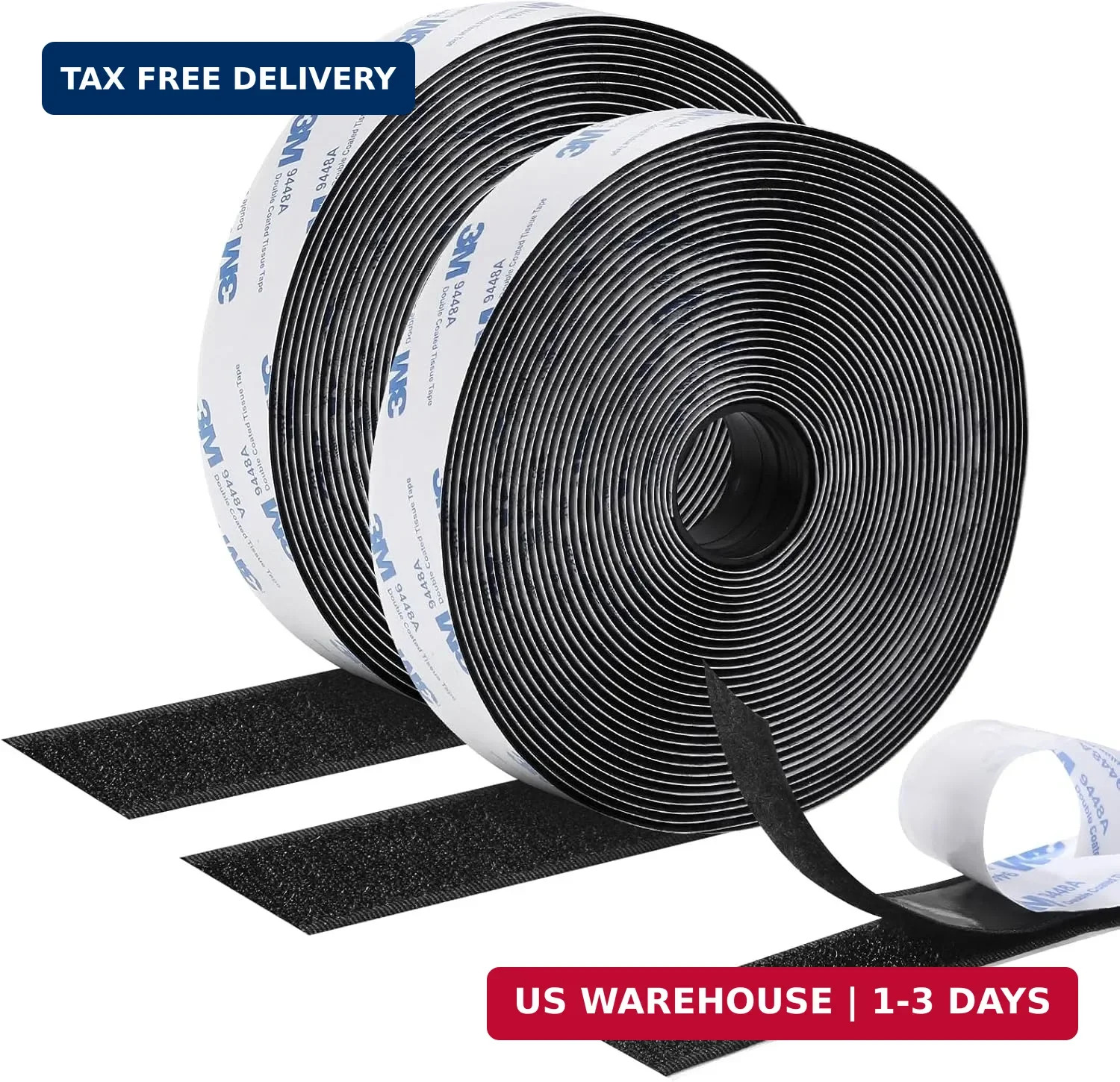 26Feet Hook and Loop Tape Sticky Back Fastener Roll, Nylon Self Adhesive Heavy D