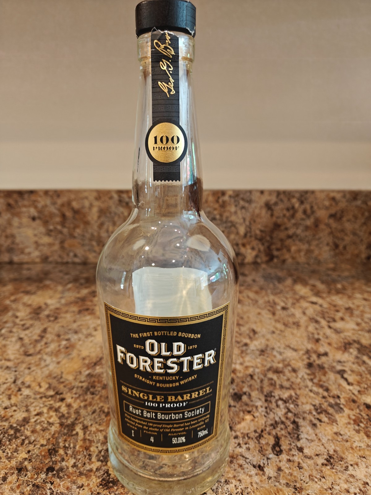 Old Forester Single Barrel Kentucky Straight Bourbon Whisky bottle 100 pf SP I4