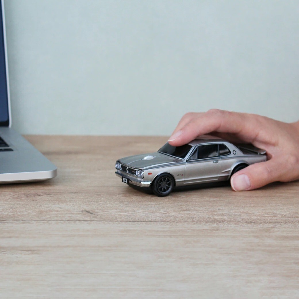 NISSAN SKYLINE 2000GT-R KPGC10 type Car Wireless PC Mouse Silver Bluetooth